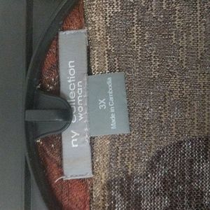 NY collection striped blouse with attached tank top 3x